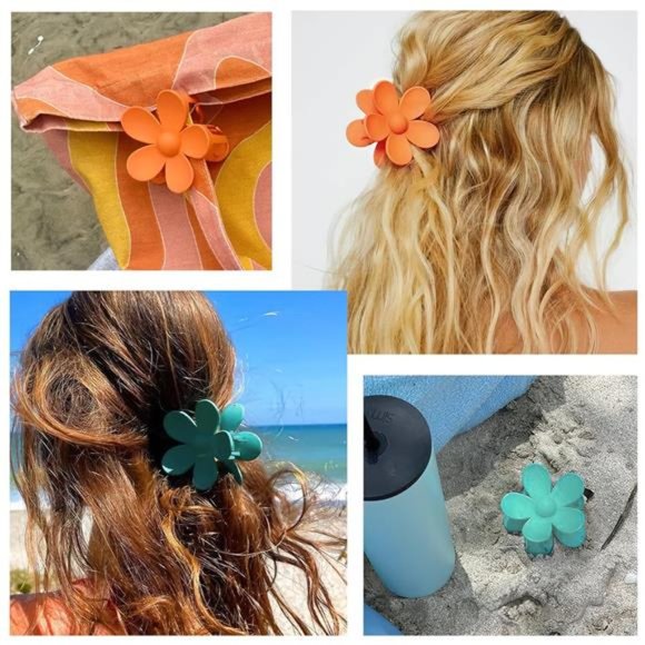 7 Pcs Flower Claw Clips Clips Hibiscus Hair Clip 🌸🌺🍓 - Picture 2 of 6